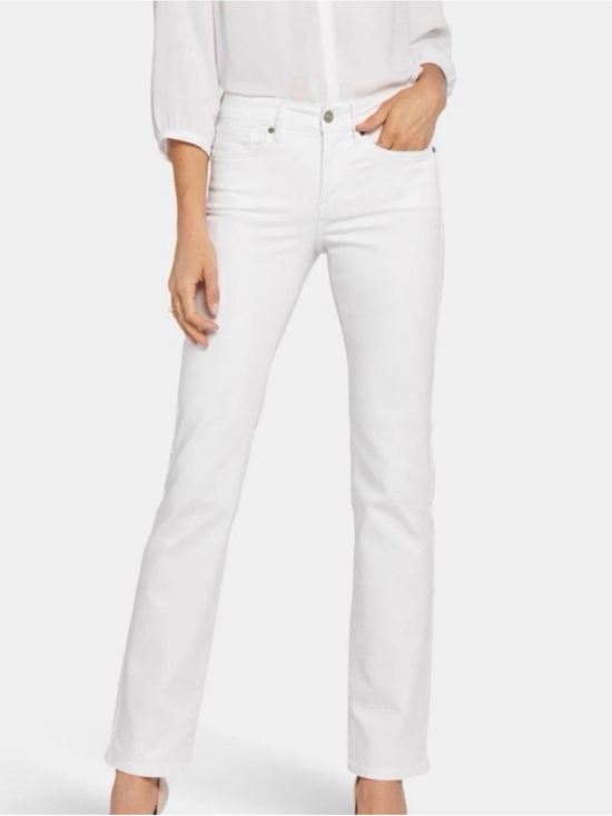NYDJ Denim - NYDJ Marilyn Straight Jeans Size 8 White Lift Tuck Stretch Denim